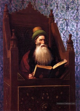 Mufti lisant dans son tabouret de prière Arabe Jean Léon Gérôme Peinture à l'huile